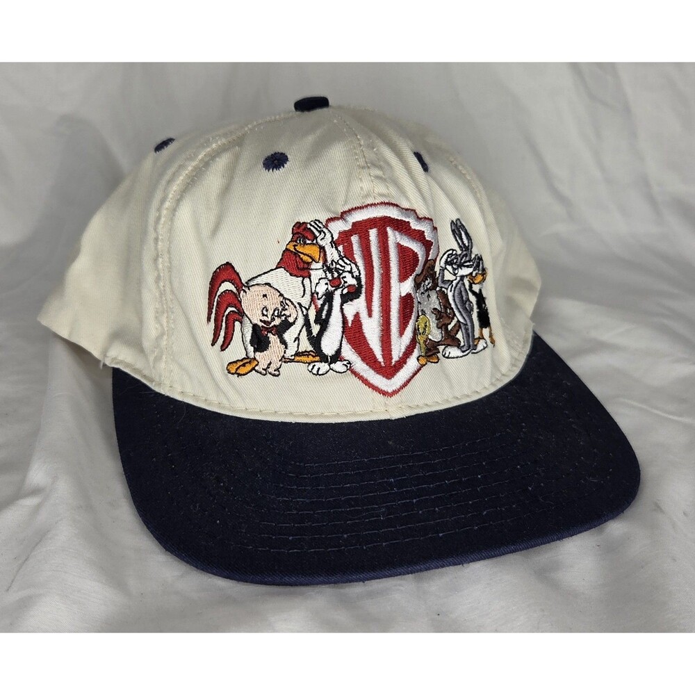 Vintage Looney Tunes Snapback Hat Acme Clothing 1991 Warner Bros Black & White